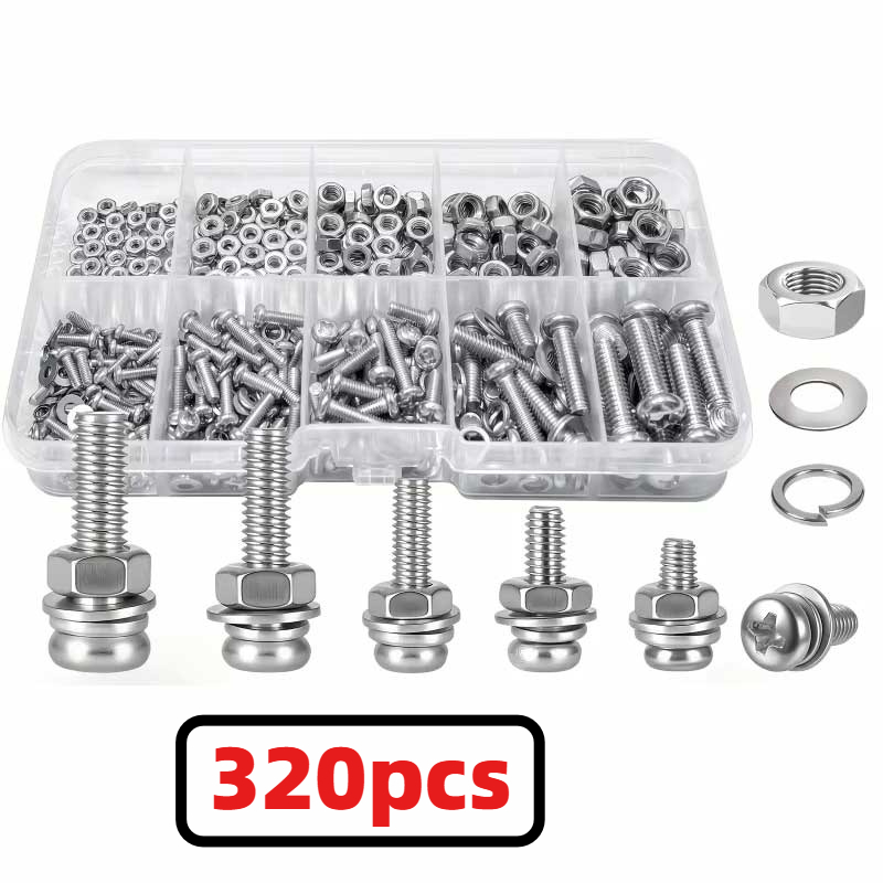 320pcs Premium 304 Stainless S - Nuts Mix recension och pris