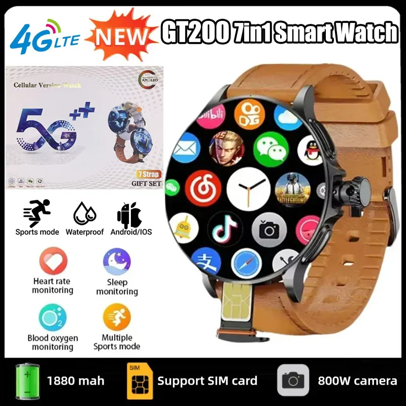 GT200 5G Smart Watch 1.95 Inch - Seaweed Snack recension och pris